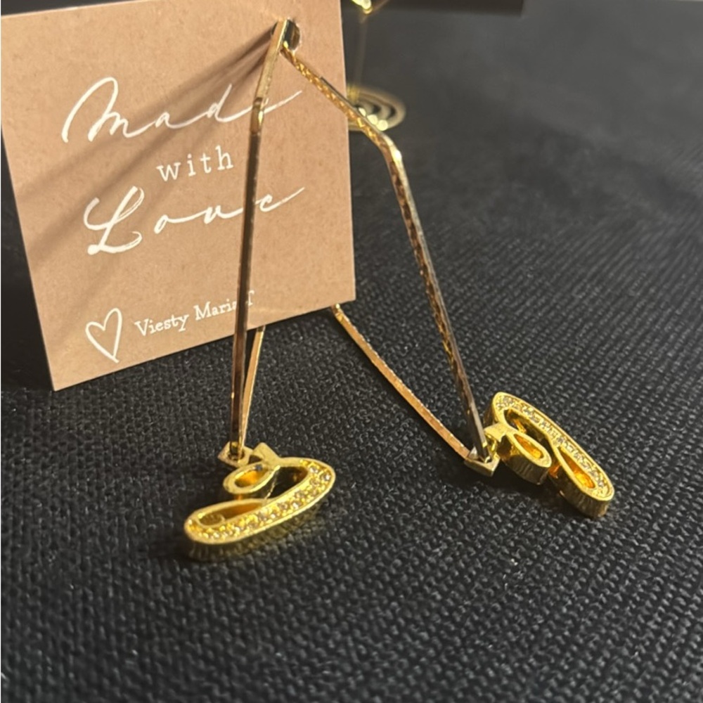 Gold Geometric Earrings by Viesty Maria T